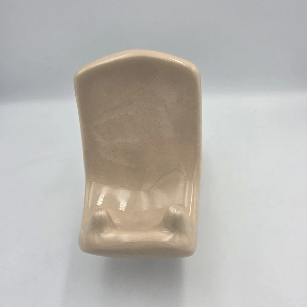 VTG 70's Hippo Bathroom Toothbrush Soap Holder Ceramic House Hippopotamus Beige